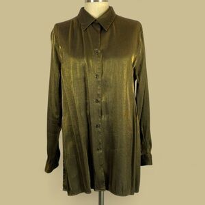 Vtg Jaclyn Smith Metallic Gold Blouse